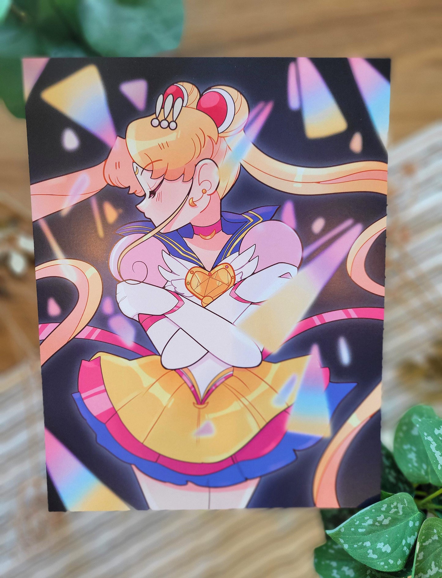 Moon Princess rainbow art print 8 x 10