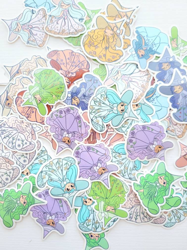 Birthstone Witch Vinyl Stickers - 2 in. stickers