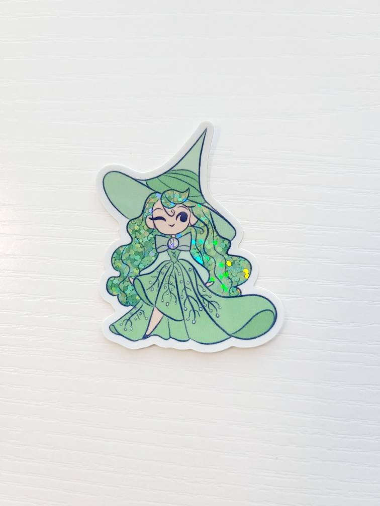 Birthstone Witch Glitter Stickers - 2 in. stickers