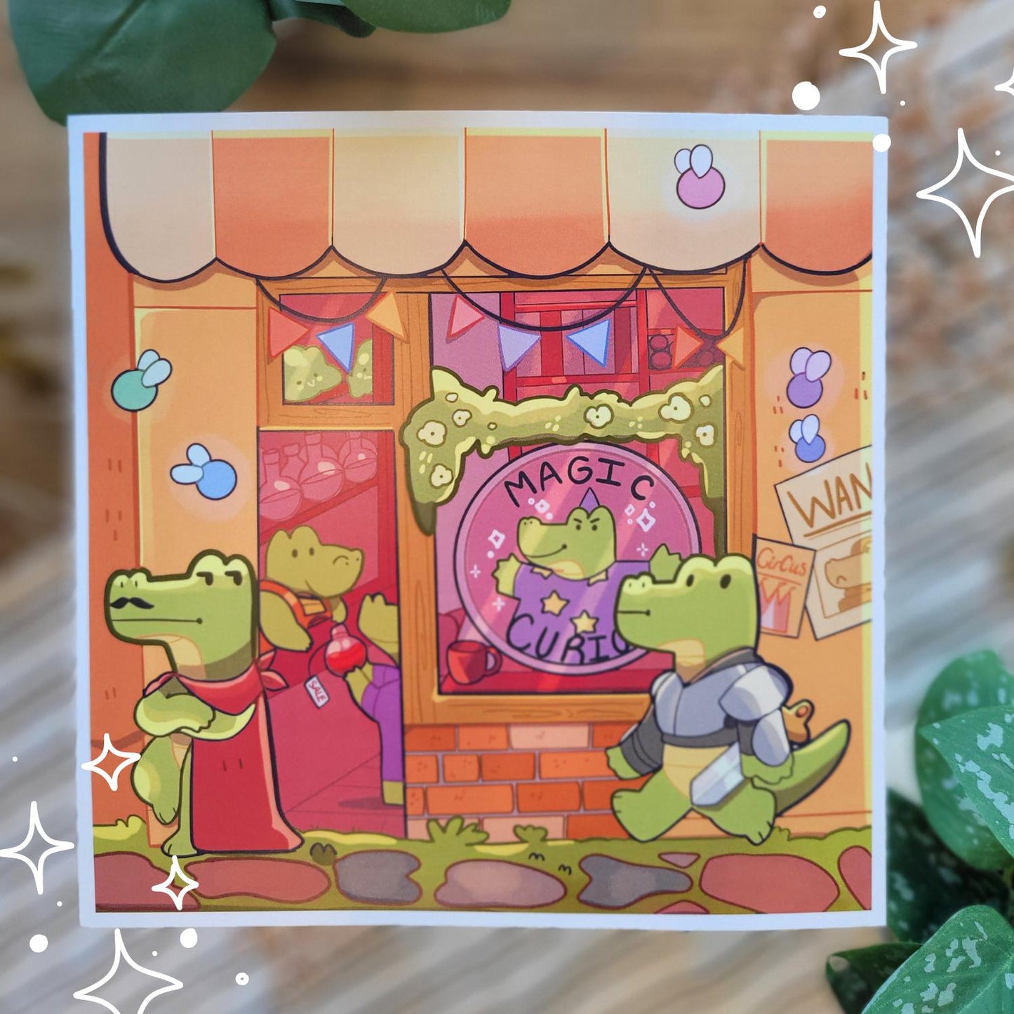 Magic Crocodile Shop Art Print 8 x 8