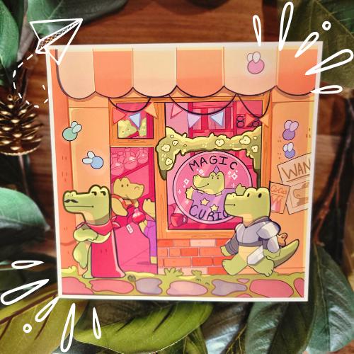 Magic Crocodile Shop Art Print 8 x 8